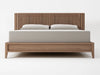 Juniper Designer Fluted Solid Wood Bed With Headboard Storage- All Sizes
