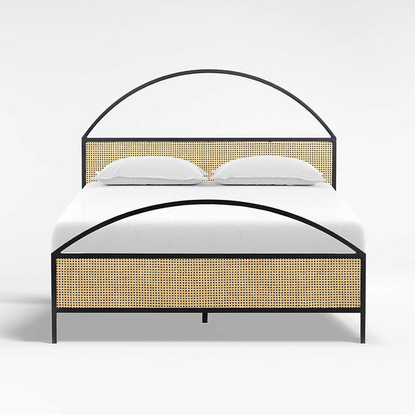 Antalya Modern Solid Wood Rattan Arch Bed - All Sizes