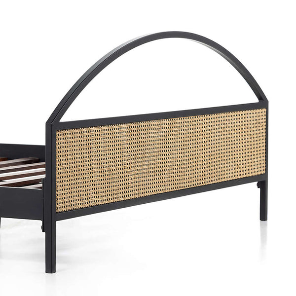 Antalya Modern Solid Wood Rattan Arch Bed - All Sizes
