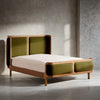Octa Velvet Olive Upholstered Bed - All Sizes