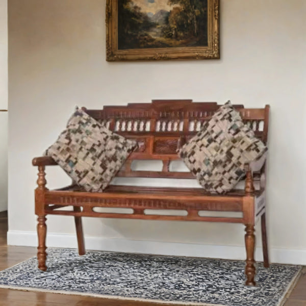 Modern Hollis Classy Stylish Solid Sheesham Wood Seating Bench