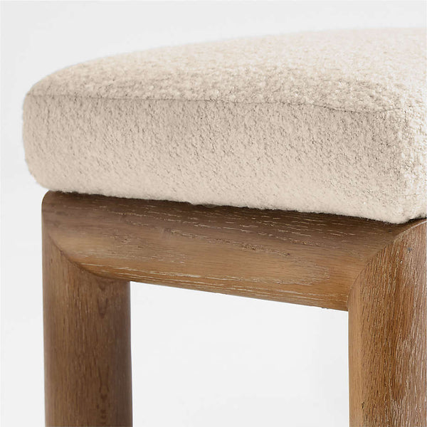 Luna Boucle Upholstered Bench In White