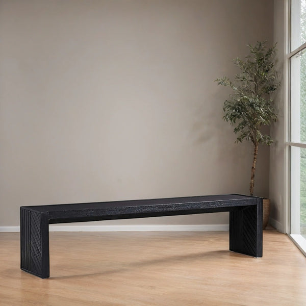 Luna Mango Wood Charcoal Dining Bench