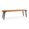 Classic Solid Teakwood Bench With Black Metal Legs