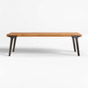 Classic Solid Teakwood Bench With Black Metal Legs