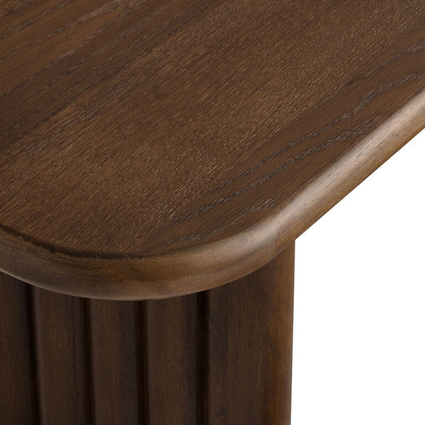 Opal Wooden Fluted Mid-Century Bench