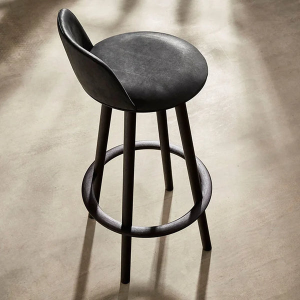 Modern Wooden Bar Chairs with Backs Fabric
