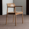 Modern Solid Wood Arm Chair - Brown Finish