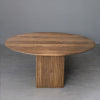 Classic Solid Wood Round Dining Table - Brown Finish