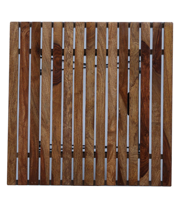 Industrial Metal Mango Solid Wood Top Patio Table Set