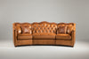 Delhi Leather Sectional Sofa - Color: Honey