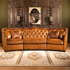 Delhi Leather Sectional Sofa - Color: Honey