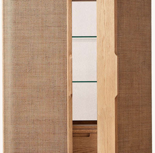 Bravo Cane Oak Wood Bar Cabinet