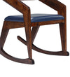 Modern Solid Wood Rocking Chair in Brown & Dark Blue Colour