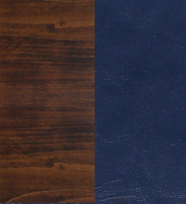 Modern Solid Wood Rocking Chair in Brown & Dark Blue Colour