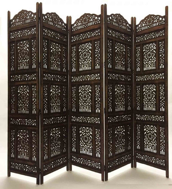 Rajasthani Carved Mango Wood Dividers - Brown