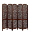 Rajasthani Carved Mango Wood Handmade Room Divider In Brown Colour