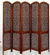 Rajasthani Carved Mango Wood Handmade Room Divider In Brown Colour