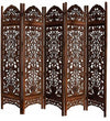 Rajasthani Carved Mango Wood Handmade Room Divider In Brown Colour