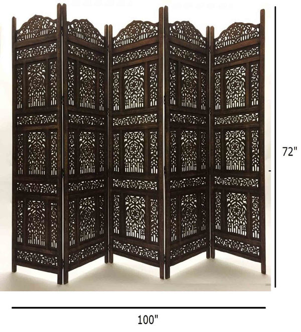 Rajasthani Carved Mango Wood Dividers - Brown