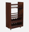 Wooden Bar Trolley in Walnut Veneer Finish