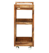 Modern Sheesham Wood Bar Trolley in Rustic Teak Finish