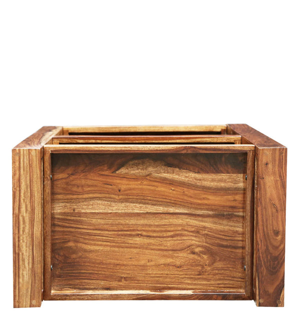 Modern Sheesham Wood Bar Trolley in Rustic Teak Finish