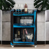 Modern Sheesham Wood Bar Trolley in Ocean Blue Finish