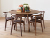 Viola Solid Teakwood Round Dining Table Set – 4 Seater, 6 Seater – All Sizes