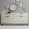 Solid Wood 2 - Drawer Sideboard - Grey Oak Effect