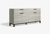 Solid Wood 2 - Drawer Sideboard - Grey Oak Effect
