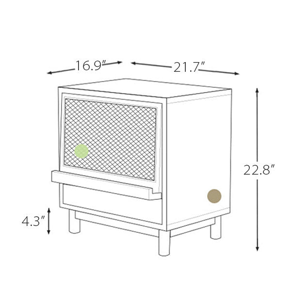 Berlin Solid Wood 1- Door Rattan Cabinet