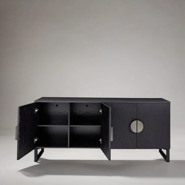 Nora Solid Wood Sideboard In Black