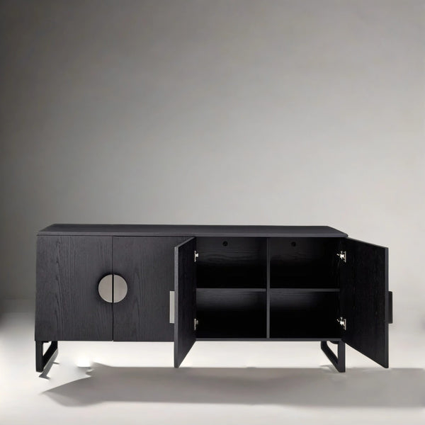 Nora Solid Wood Sideboard In Black