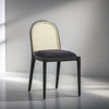 Rattan Cane Solid Wood Black Chair