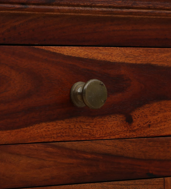 Classic Sheesham Wood Shoe Cabinet In Honey Oak Finish