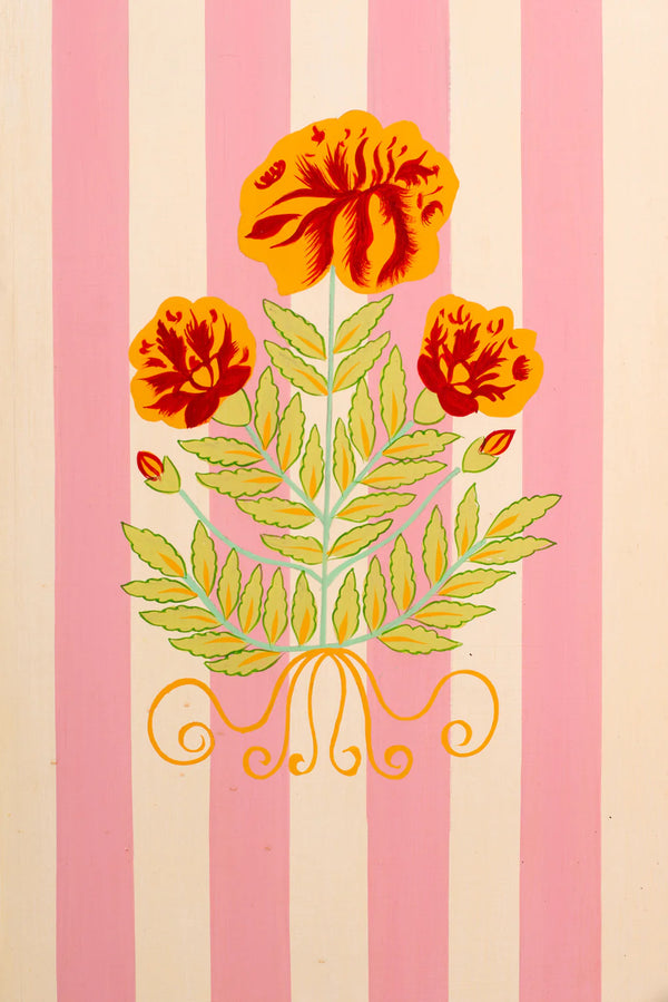 Marigold Hand Painted Mango Wood Cabinet