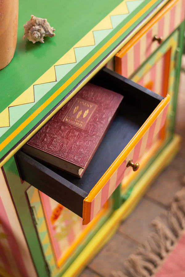 Marigold Hand Painted Mango Wood Cabinet