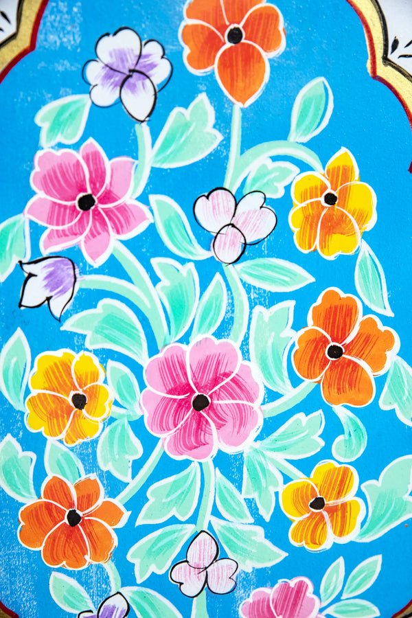 Floral Mango Wood Hand Painted Cabinet