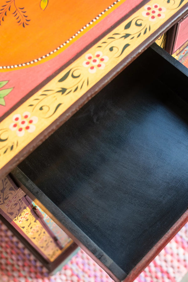 Jaipur Style Hand Painted Mango Wood Cabinet