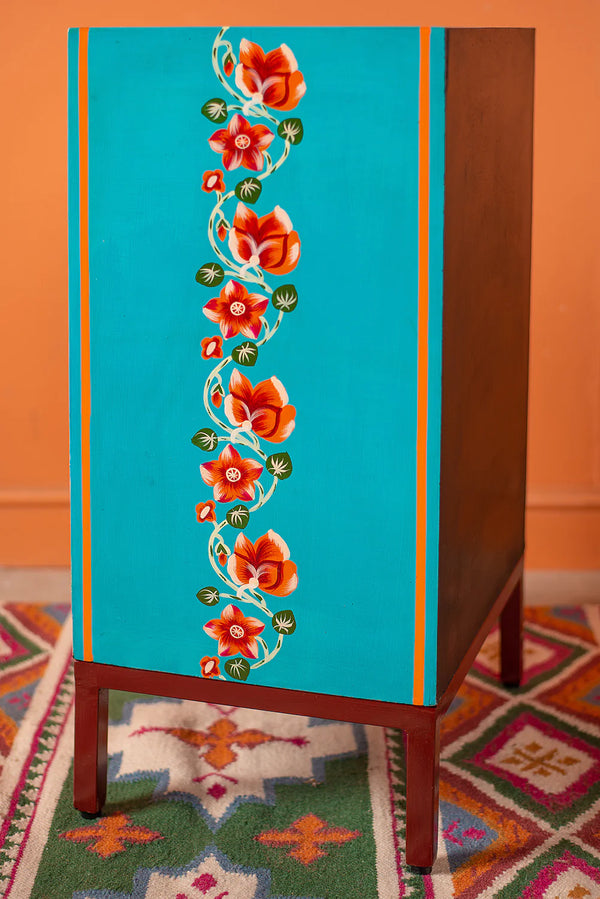 Jaipur Style Hand Painted Mango Wood Cabinet