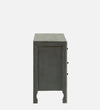 Rajasthani Hand Carved Modern Solid Wood Chest Of Drawers In Grey Finish