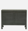 Rajasthani Hand Carved Modern Solid Wood Chest Of Drawers In Grey Finish
