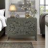Rajasthani Hand Carved Modern Solid Wood Chest Of Drawers In Grey Finish