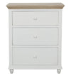 Modern Solid Wood Chest of 3 Drawers in Brown & White Colour