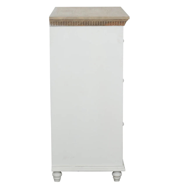 Modern Solid Wood Chest of 3 Drawers in Brown & White Colour