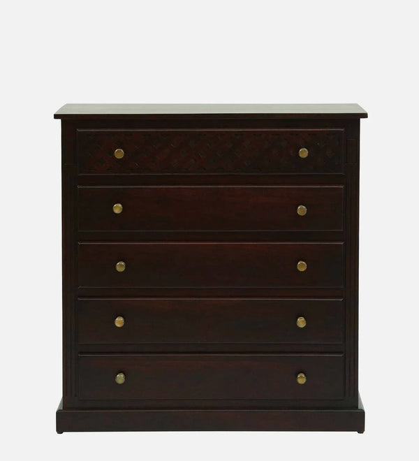Classic Sheesham Wood Chest Of Drawers In Dark Mahogany Finish