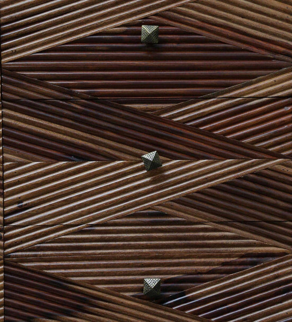 Classic Sheesham Wood Chest Of Drawers In Rustic Teak Finish