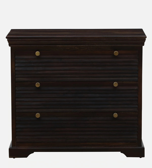 Classic 3 Drawer Bedside Table In Warm Chestnut Finish