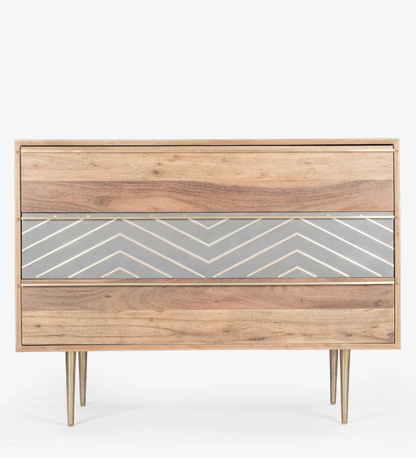 Modern Solid Wood Chest of Drawer in Natural Finish